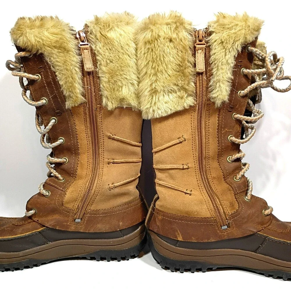 Merrell Decora Prelude Duck Boots Women 6.5 Brown Sugar Leather Insulated Zipper